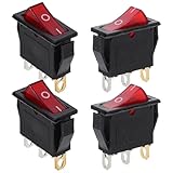 Baluue 4 Stück Wippschalter Elektropfannen und Reiskocher Robuster Kunststoff Kupfer Schalterknopf Einfache Montage Kompatibel mit Elektrischen Bratpfannen und Töpfen Langlebig und
