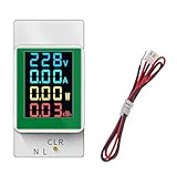 Energiemessgerät, einphasig, DIN-Schienen, Stromverbrauch, AC50-300 Volt, 0-100 A, Voltmeter Amperemeter Watt KWH