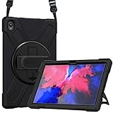 ProCase Stoßfest Schutzhülle für 11 Zoll Lenovo Tab P11 (TB-J606F TB-J606X) 2020 Released Tablet, 360 Grad Drehung Hybrid Robuste Hülle mit Ständer, Handschlaufe Schultergurt –Schwarz