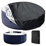Aufblasbare Whirlpool-Badewanne, rund, für den Winter, oberirdischer Pool, Gartenmöbel, wasserdicht, für den Außenbereich, 210 x 30 cm, Schwarz