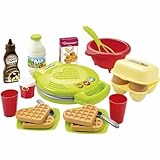Ecoiffier – Waffeleisen für Kinder – 22-teiliges Backset mit Spiellebensmitteln, ideales Zubehör für Spielküchen, Spielwaffeleisen, für Kinder ab 18 Monaten 7600002631