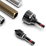EZARC Entgratungs-Fasenwerkzeug-Set, 2 Stück, externes Dreh-Entgratungs-Fasenwerkzeug und internes Kegelsenker-Fasenwerkzeug mit 6,35 mm Sechskantschaft, Edelstahl, Eisen, Kupfer, Messing, Aluminium