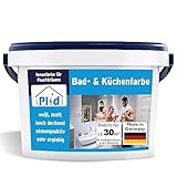Plid® Bad und Küchenfarbe weiß für alle Wände [STARKER SCHIMMELSCHUTZ] - Anti Schimmelfarbe Innen Weiß für alle Wände - Antischimmelfarbe für Feuchträume & Badezimmer gegen Schimmel - Made in Germany