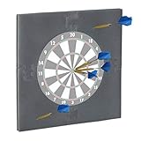 Relaxdays Dartscheibe Schutzring 'R6', Wandschutz für 45 cm Dartboard, EVA, Dart Auffangring HBT: 71x71x3 cm, grau