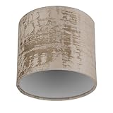REV Lampenschirm - Ersatzlampenschirm rund im Vintage-Look aus hochwertiger Baumwolle, Durchmesser 14cm, für Hängelampe & Tischleuchte, E27 Fassung, taupe