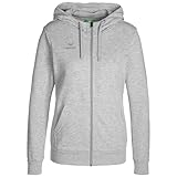 Erima Damen Basic Kapuzensweat Jacke, Grau Melange, 40