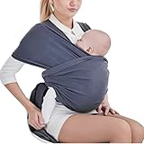 Tragetuch Baby elastisch für Neugeborene und Kleinkinder, Babytragetuch Kindertragetuch Baby Bauchtrage Sling Tragetuch für Baby Neugeborene Innerhalb 16 KG von VOARGE,grau