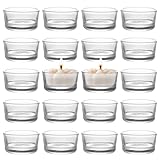 20 Stück Teelichtgläser Mit Vier Füßen, Stabile Kerzenhalter Aus Glas, 45mm Durchmesser Für Sicher Und Langanhaltend Brennende Teelichter