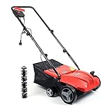 XPOtool Elektro Vertikutierer Rasenlüfter 1500W 2in1 Lüfterwalze 30L Arbeitstiefe einstellbar