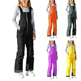 Skihose Jungen 164 Schneehose Kinder Skihose Jungen Mädchen Wasserdicht Snowboardhose mit Reflektierenden Elementen Zip Ski Latzhose mit Taschen Atmungsaktive Wanderhose Thermohose Warm Winterhose