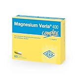 Magnesium Verla 400 Kapseln – Hochdosiertes Magnesiumcitrat & Magnesiumoxid, bei erhöhtem Magnesiumbedarf, 400 mg pro Kapsel, Einnahme nur 1x täglich, vegan, zucker-, gluten- & laktosefrei, 60 St