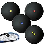 Squash Bälle, 4er-Set Sport Squash Ball, Squash Balls, Gummi-Squashbälle, Sport-Wettkampf-Squashball, High Bounce Squash Ball, Sport-Squashball Für Training Anfänger Wettbewerb