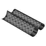 Original Kaiser Inspiration Baguette Backblech perforiert 40,5 x 20cm, Baguette Backform für 2 Baguettes, Baguetteform antihaftbeschichtet, sauerteigbeständig, Schwarz