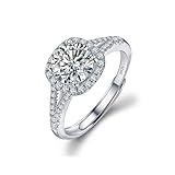 TOEECY Ringe Frauen 925 Sterling Silber Ring Zirkonia Moissanite Diamant Schmuck Verstellbarer Eternity Rings Geburtstagsgeschenk Verlobungsring Eheringe Paar Freund Mädchen (#2)