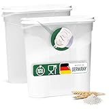 Novaliv Schüttdosen 2er SET Vorratsdose zum Streuen 4 Liter - Maße (LxBxH): 25,5 x 25,5 x 10 cm - Dose mit Deckel 4l für Müsli Mehl Zucker Dosen Küchen Organizer Food Box Meal-Prep-Boxen