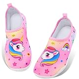 WAWSAM Kinder Strandschuhe Mädchen Schwimmschuhe Aqua Schuhe Badeschuhe Wasserschuhe Trocknend Aquaschuhe Barfußschuhe rutschfeste Surfschuhe Kleinkind Schwimmbad für Beach Pool