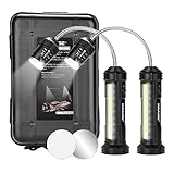 IMAGE Grill Licht 2 Stück magnetische Grilllampe mit Seitenleuchte Grillleuchte batteriebetrieben 360° drehbare LED Beleuchtung für BBQ Picknick Outdoor, Geschenke für Männer Papa Ehemann Vatertag