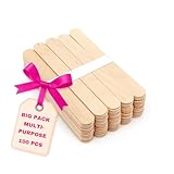 LALILL Holzspatel aus Birkenholz 100 Stück 15cm Länge Holzspachtel für Haarentfernung Auftragen Wachs Waxing Masken Holzstäbchen zum basteln Eisstäbchen Eisstiele Mundspatel Holz für Praxis