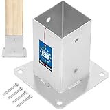 KOTARBAU® Aufschraubhülse 80 x 80 mm Vierkantholzpfosten Pfosten Bodenhülse Zaunträger Hülse Bodenplatte Pfostenträger aufschrauben Anker Feuerverzinkt