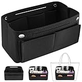 Zeawavsl Handtaschen Organizer, Taschen Organisator für Frauen, 24x15x8cm Schwarz Filz Tasche Organizer, Taschen Organizer mit Innentaschen für Handtaschen (24 * 15 * 8)