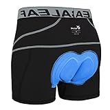 BALEAF Fahrrad Unterhosen Herren Atmungsaktive Fahrradhose Radlerhose 3D gepolstert Gel Grau XL