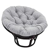 DONGSHUAI Papasansessel Auflage, Polster Bodenkissen Für Drehsessel, Papasansessel Rund, Polyrattan Sessel Durchmesser 100Cm Und Kissenstärke 10-12Cm,Grau,130cm