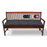Beautissu Bankauflage Flair BK - Sitzkissen für Gartenbank - Polster Auflage Outdoor - Bankpolster Auflage für Sitzbank & Hollywoodschaukel - ca. 120x50x10 cm - Graphitgrau