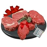 DER PFARÖLLER Steak Geschenkset vom Rind – ca. 1,2 kg – 4 Premium Rindersteaks: Rib Eye, Rumpsteak, Hüftsteak & Chuck Roll – Oberpfälzer Färse – Metzgerqualität Vakuumverpackt