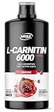 L-Carnitine 6000 Liquid (1000 ml) - Extra hochdosiert mit 6000 mg reinem L-Carnitin pro Tagesportion - Amino Workout Drink - Leckerer Geschmack - Vegan - Wehle Sports (1000ml, Kirsche)