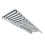 Toboli Gelenkarmmarkise 3x2,5m Anthrazit/Weiß Sonnenmarkise für Wandmontage Markise mit UV-Schutz