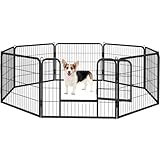 Yaheetech Freilaufgehege für Kleintiere Welpenauslauf mit Tür Laufgitter Welpenfreigehege Hundegehege Laufstall für Hund, Katze, Welpe, Kaninchen 8 Gitter je 80 x 60 cm