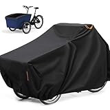 Fahrradabdeckung, Schwergewicht 420D Oxford Fahrrad Abdeckungen, Fahrradabdeckung Wasserdicht, Reißfeste Fahrradplane, Fahrradschutzhülle, Schneefest, Staubdicht und UV-Geschützt, für Lastenrad (B)