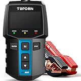 Autobatterie Tester TOPDON BT100, BatterieTester KFZ 12V mit 100-2000 CCA Batterietest Kurbeltest Ladesystem Test für Auto ATV SUV PKW-LKW Boot, Schwarz
