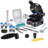 Bresser Junior Mikroskop CM-04 100x-900x, Kinder-Mikroskop ab 6 Jahren, LED-Beleuchtung, Smartphone-Halterung, Experimentier-Set, batteriebetrieben