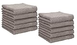 Betz 10 Stück Seiftücher Seiftuch Seiflappen Set Palermo 100% Baumwolle Größe 30x30 cm (Stone)