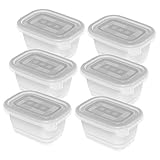 Rotho Freeze 6er-Set Gefrierboxen 0.25l mit Deckel, Kunststoff (PP) BPA-frei, transparent, 6 x 0.25l (11.2 x 7.8 x 13.2 cm)