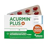 185x effektivere Kurkuma Kapseln - 10.000 mg Kurkuma Pulver/Tag - Kurkuma hochdosiert ohne Piperin - Mizell Curcuma - 95% Curcumin - mit Vitamin D3 für Knochen - Acurmin PLUS, 60 Kapseln