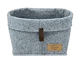 WENKO Filz-Korb Feli S, Box für mehr Ordnung und System in Schubladen und Regalen, in skandinavischem Design, für Küche, Diele oder Bad, gefertigt aus 100% Polyester, 18 x 18 x 12 cm, Grau