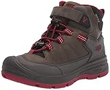 KEEN REDWOOD MID WP-Y Hiking Boot, Steel Grey/Red Dahlia, 36 EU