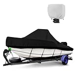 Bootsplane Mit Gummizug, 490-570 cm Bootsabdeckung mit Motorabdeckung, 600D Oxford Marine Grade Wasserdicht Bootspersenning, PU Strapazierfähig Boot Persenning fur Lange Strahlbreite bis 250 cm