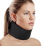 Cozyhealth Nackenstütze aus weichem Schaumstoff, universelle Halskrause, verstellbare Nackenstütze zum Schlafen, lindert Nackenschmerzen und Wirbelsäulendruck (schwarz, 6,3 cm tiefer Kragen, M)