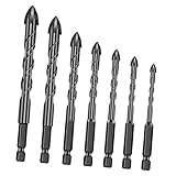 Gbloodst 7 x Sechskantschaftbohrer für Brennholz, Handkegelbohrer, Mehrzweckbohrer, Stufenbohrer, Fliesenbohrer