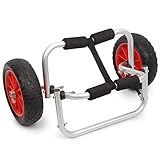 KOCAN 65kg Ladekapazität Faltbare Kayak Trolley Energiespar Zweirädrige Trägerwagen für Kajak-Kanu-Boot