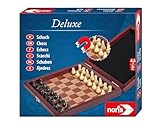 Noris 606108005 Reisespiel Schach - ab 6 Jahren - mit magnetischen Spielfiguren in einer Holz Box, 16 x 16 cm