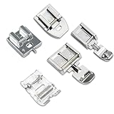 5er Set Nähfüße inkl. Reißverschlussfüße aus Edelstahl universell kompatibel mit Haushaltsnähmaschinen wie Brother Singer Janome für präzises Nähen