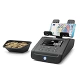 Safescan 6165 Geldzählmaschine, Wertzählung für Münzen und Banknoten - Münzzähler mit automatischer Münzrollenerkennung - Geldwaage für schnelles und einfaches Zählen von Kassenladen