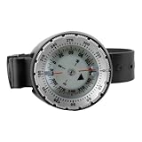 Hoite Tauchkompass im Armbanduhr-Stil, leuchtet im Dunkeln, graues ABS, leicht, tragbar für Outdoor-Abenteuer, Reisen, Camping
