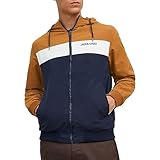 JACK & JONES Herren Jjerush Blocking Hood Bomber Noos Jacke, Rubber, XL EU