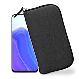 XiRRiX Handytasche für Smartphone 4XL 6,7' Größe - Modell 2.0 - universal Handyhülle mit Handschlaufe - Handy Hülle mit Reißverschluss - Tasche schwarz/grau