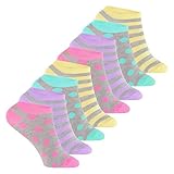Footstar Kinder Sneaker Socken (8 Paar) Bunte Kurzsocken für Mädchen & Jungen - Pastelltöne 31-34
